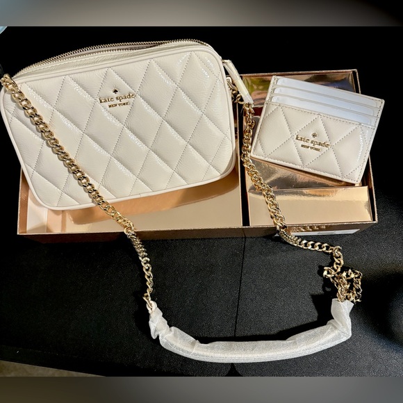 kate spade Handbags - KATE SPADE NY Glimmer Quilted Patent Leather Boxed Crossbody Set